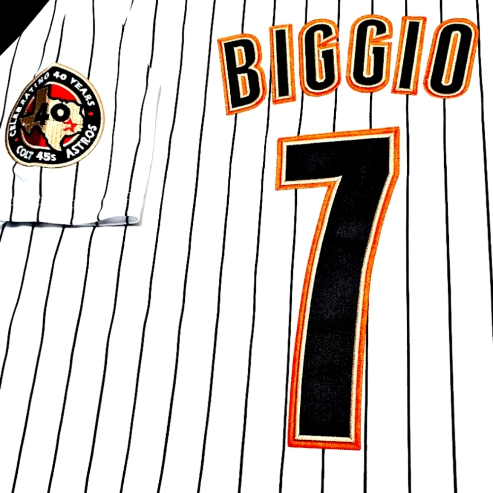 Craig Biggio Houston Astros Jersey 2001 Throwback NEW with 2 Patches! SALE! - Picture 4 of 4